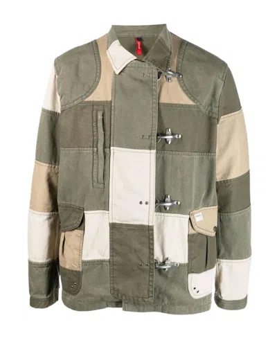 FAY FAY LONG-SLEEVED PATCHWORK SHIRT JACKET