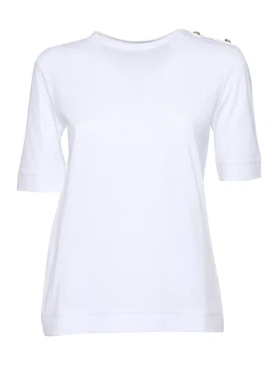 FAY WHITE CREW-NECK T-SHIRT