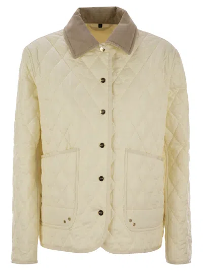 FAY FAY WOMEN DIAMOND QUILTED NYLON SHIRT JACKET
