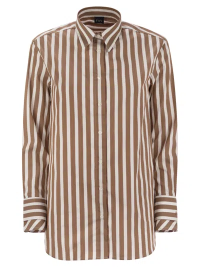 FAY FAY WOMEN REGULAR STRIPED STRETCH COTTON SHIRT