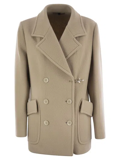 FAY FAY WOMEN WOOL AND CASHMERE PEACOAT