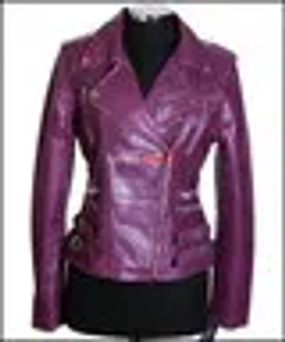 FC JESSIE LILA NEU DAMEN DAMEN ROCK SCHICK BIKER RETRO ECHTES LAMMLEDER JACKE
