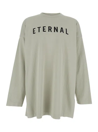FEAR OF GOD FEAR OF GOD MEN GREY T-SHIRT WITH ETERNAL PRINT ON THE FRONT AND LOGO PATCH ON THE BACK IN COTTON MA