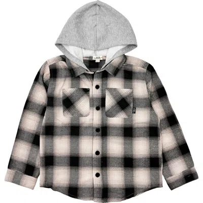 FEATHER 4 ARROW FEATHER 4 ARROW KIDS' UPLAND PLAID HOODED BUTTON-UP FLANNEL SHIRT
