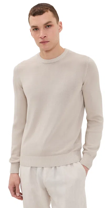 FEDELI COTTON CREW NECK SWEATER NATURAL