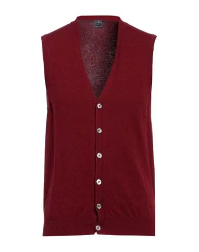 FEDELI FEDELI MAN CARDIGAN BURGUNDY SIZE 44 CASHMERE