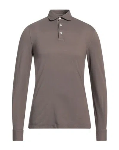 FEDELI FEDELI MAN POLO SHIRT KHAKI SIZE 40 COTTON