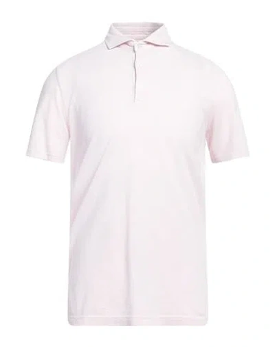 FEDELI FEDELI MAN POLO SHIRT LIGHT PINK SIZE 40 COTTON