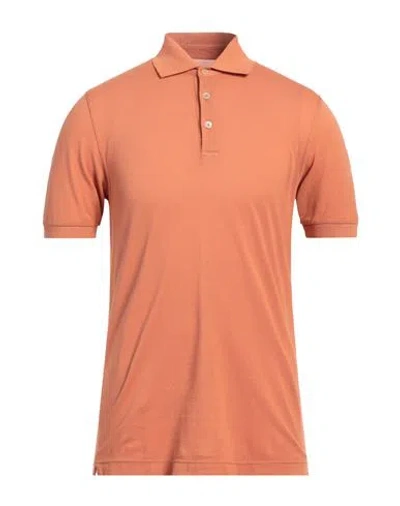 FEDELI FEDELI MAN POLO SHIRT RUST SIZE 50 COTTON
