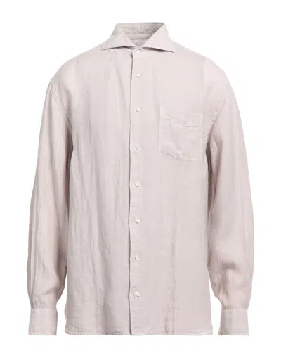 FEDELI FEDELI MAN SHIRT BEIGE SIZE 17 ¾ LINEN