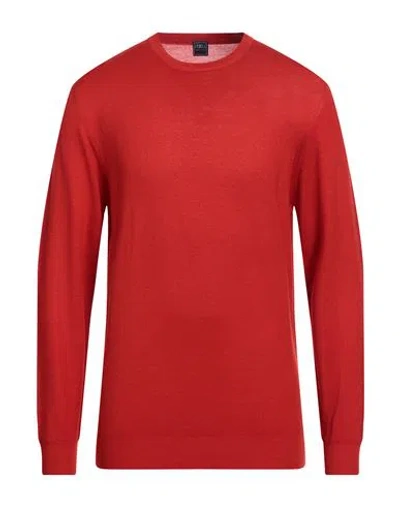 FEDELI FEDELI MAN SWEATER TOMATO RED SIZE 40 MERINO WOOL