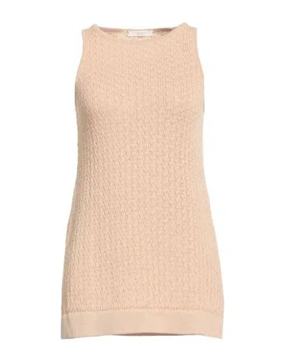 FEDELI FEDELI WOMAN SWEATER SAND SIZE 8 COTTON, LINEN