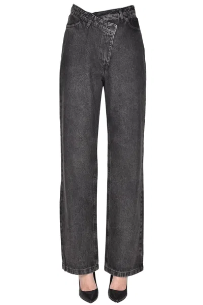 FEDERICA TOSI OBLIQUE BUTTON-FASTENINGS JEANS