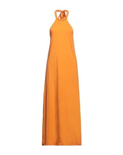 FEDERICA TOSI FEDERICA TOSI WOMAN MAXI DRESS ORANGE SIZE 8 COTTON, ACRYLIC