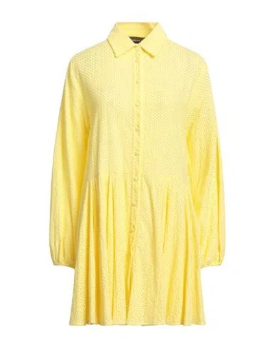FEDERICA TOSI FEDERICA TOSI WOMAN MINI DRESS YELLOW SIZE 8 COTTON