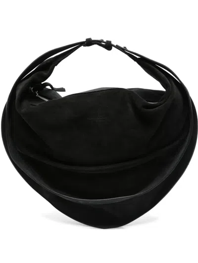 FEDERICO CINA CALF-SUEDE CURVED TOTE BAG