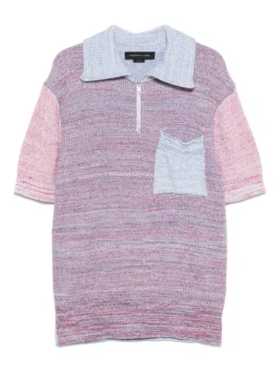 FEDERICO CINA COLOURBLOCK POLO SHIRT