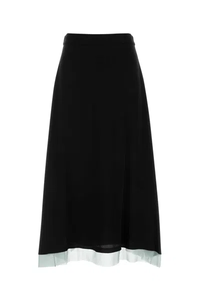 FENDI FENDI BLACK CREPE SKIRT