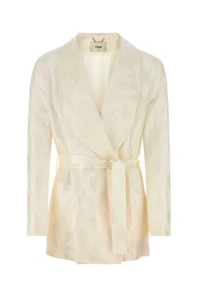 FENDI FENDI WHITE SILK BLAZER