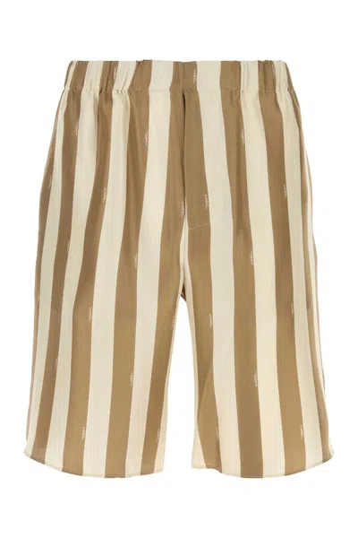 FENDI FENDI PRINTED SILK BERMUDA SHORTS