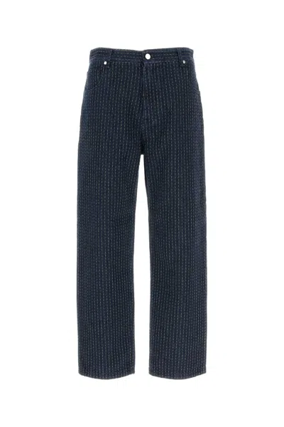 FENDI FENDI EMBROIDERED STRETCH DENIM JEANS