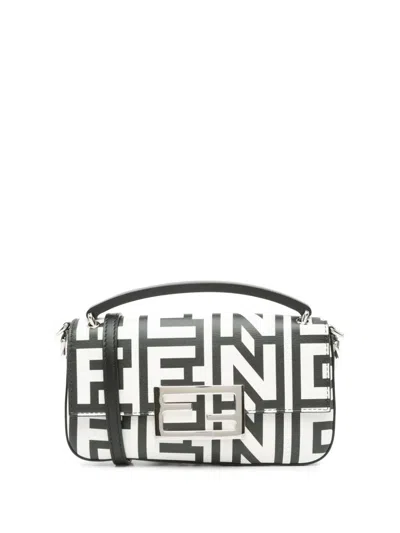 FENDI 2010-2024 MARC JACOBS NAPPA VITELLO KING LOGO PRINT PHONE BAGUETTE SATCHEL