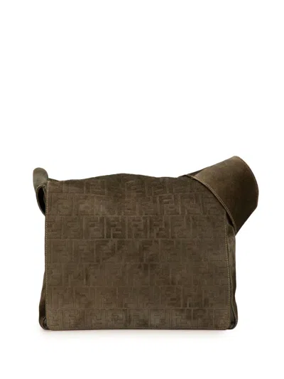 FENDI 20TH CENTURY ZUCCA SUEDE MESSENGER BAG CROSSBODY BAG