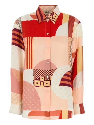 FENDI ABSTRACT-PATTERN BUTTON-UP SHIRT