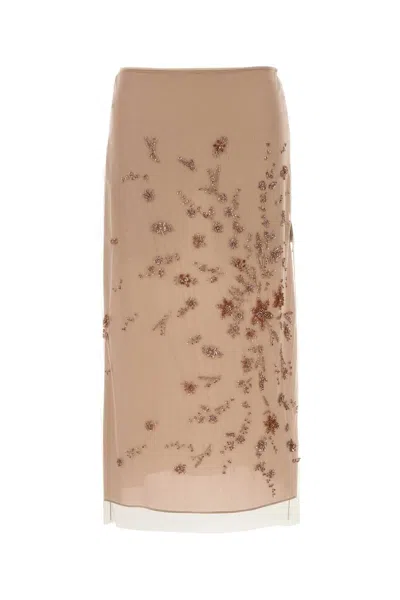 FENDI FENDI ANTIQUED PINK TULLE SKIRT