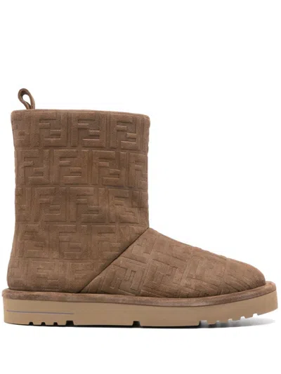 FENDI FENDI  APRES CHIC BOOTS IN TABACCO SUEDE