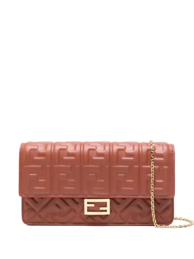 FENDI Fendi Baguette Leather Wallet On Chain