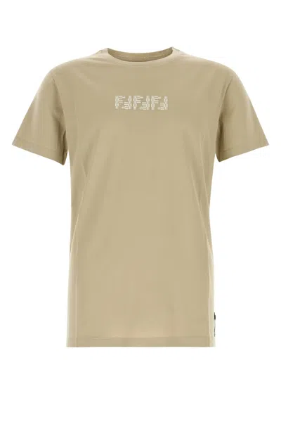 FENDI BEIGE COTTON T-SHIRT