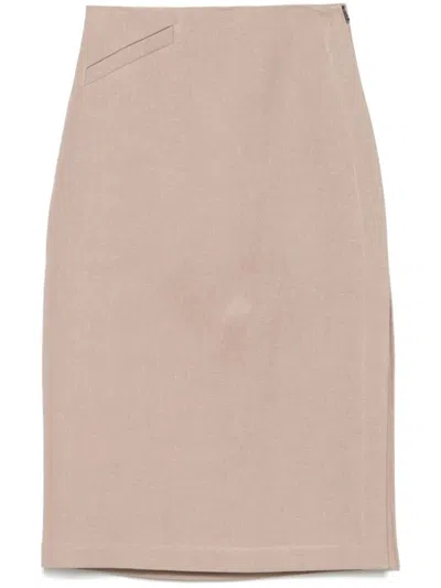 FENDI WOMEN BEIGE WAXED LINEN SKIRT, 28 LUXURY SKIRTS FOR WOMEN DARVEYS