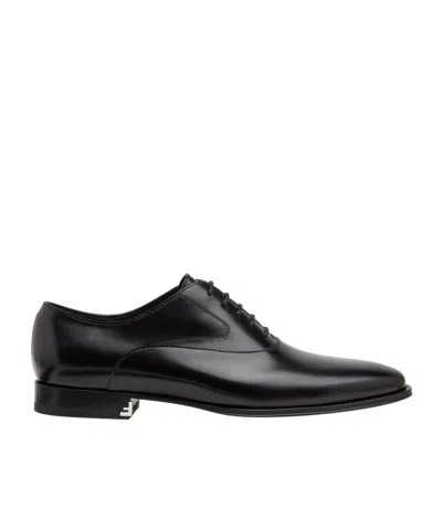 FENDI BLACK LEATHER OXFORDS
