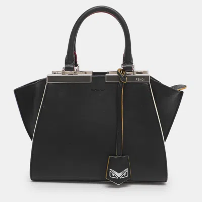 FENDI BLACK LEATHER PETITE 3JOURS TOTE