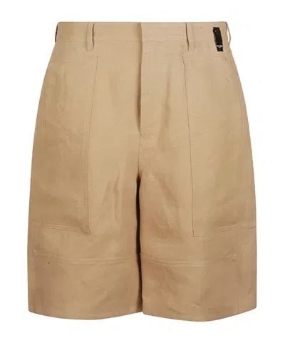 FENDI FENDI LOGO PATCH WIDE-LEG SHORTS