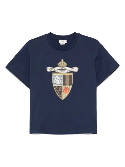 FENDI CREST-PRINT T-SHIRT
