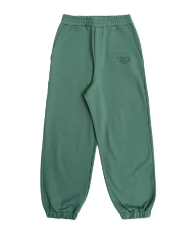 FENDI FENDI KIDS LOGO EMBROIDERED SWEATPANTS