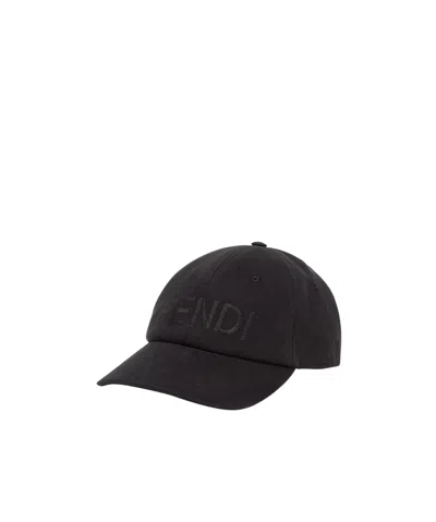 FENDI FENDI LOGO EMBROIDERED BASEBALL CAP