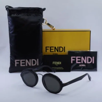 FENDI FENDI FE40094I 01A SHINY BLACK/SMOKE 52-22-140 SUNGLASSES AUTHENTIC