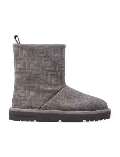 FENDI FENDI FENDI APRÈS CHIC FF EMBOSSED SUEDE BOOTS