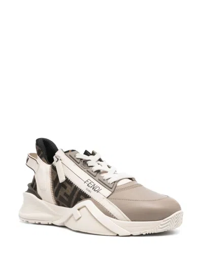 FENDI FENDI FENDI FLOW LEATHER SNEAKERS