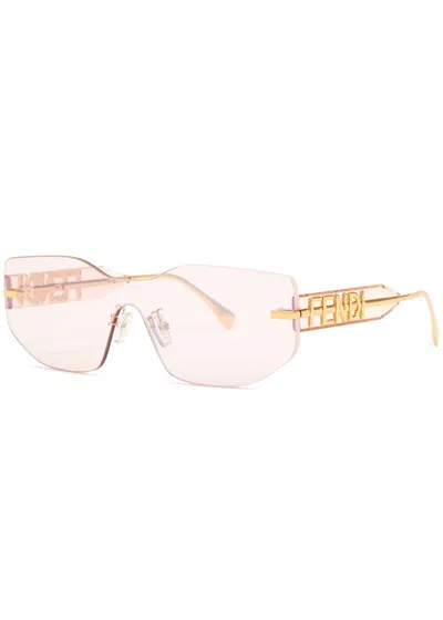 FENDI FENDI FENDIGRAPHY RIMLESS SHIELD SUNGLASSES, SUNGLASSES, RIMLESS FRAME