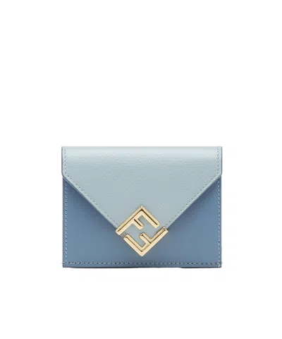 FENDI LIGHT BLUE LEATHER WALLET
