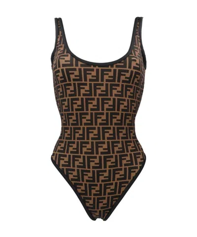 FENDI FENDI FF LOGO PRINTED SWIMSUIT
