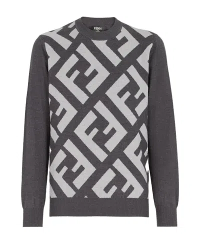 FENDI FENDI OVERSIZED FF INTARSIA KNIT JUMPER