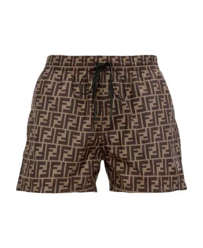 FENDI FENDI FF DRAWSTRING SWIM SHORTS