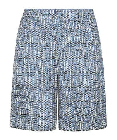 FENDI FENDI ALL-OVER FF BRAIDED PRINTED BERMUDA SHORTS