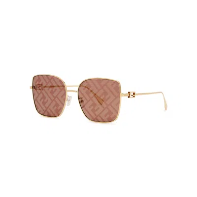 FENDI FENDI FF-PRINT SQUARE-FRAME SUNGLASSES