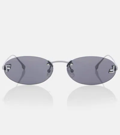 FENDI FIRST CRYSTAL OVAL SUNGLASSES